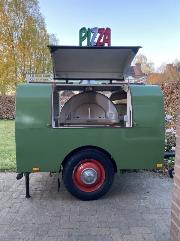 Brandweer pizza trailer uit 1955 Pizza oven met BEEK Grande MULTIFUEL - Afbeelding 2